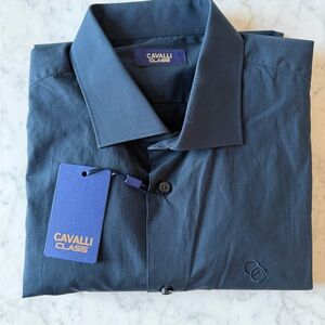 Cavalli Class Men's Dark Navy Dress Shirt - NWT